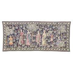 Vintage French Medieval Tapestry, the Promenade Tapestry