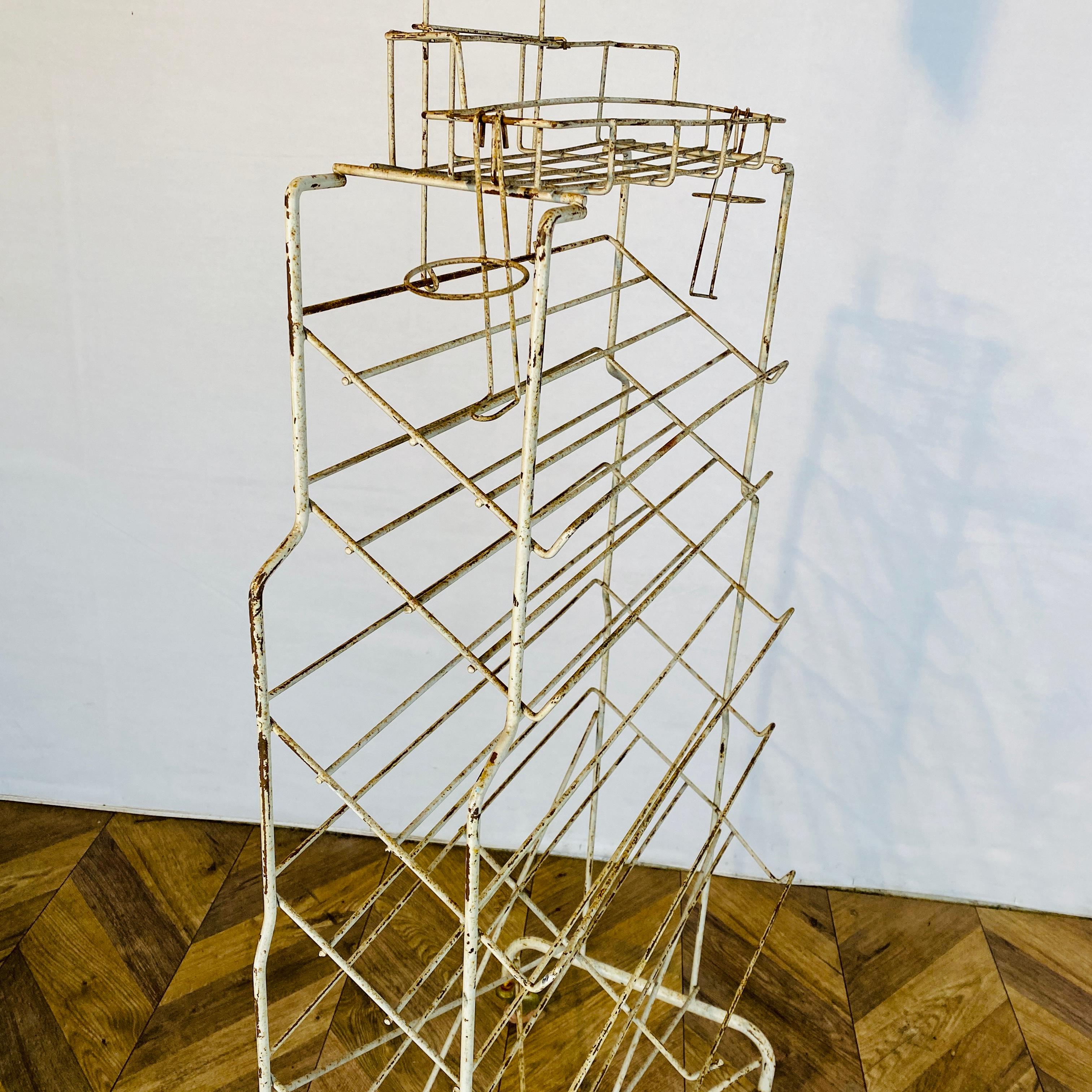 Late 20th Century Vintage French Metal 6-Tier Shop Display Stand, 1970s For Sale