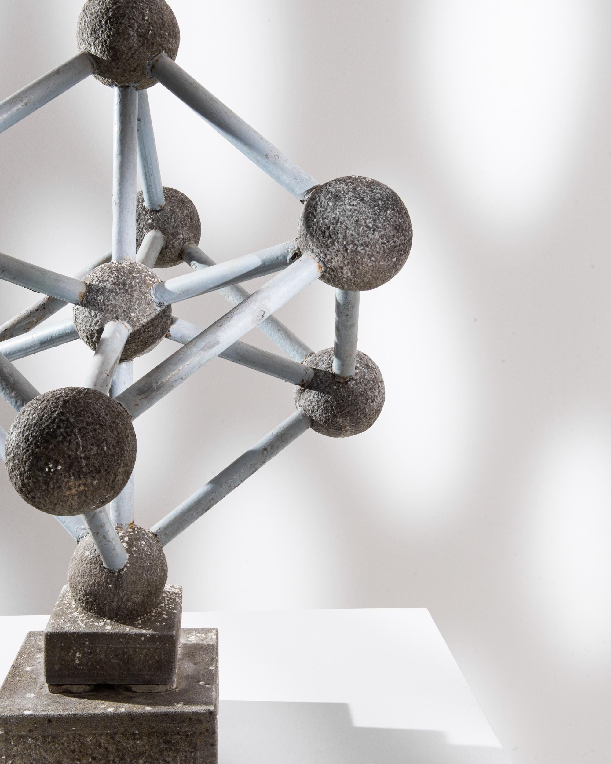20th Century Vintage French Metal and Concrete Atom Sculpture