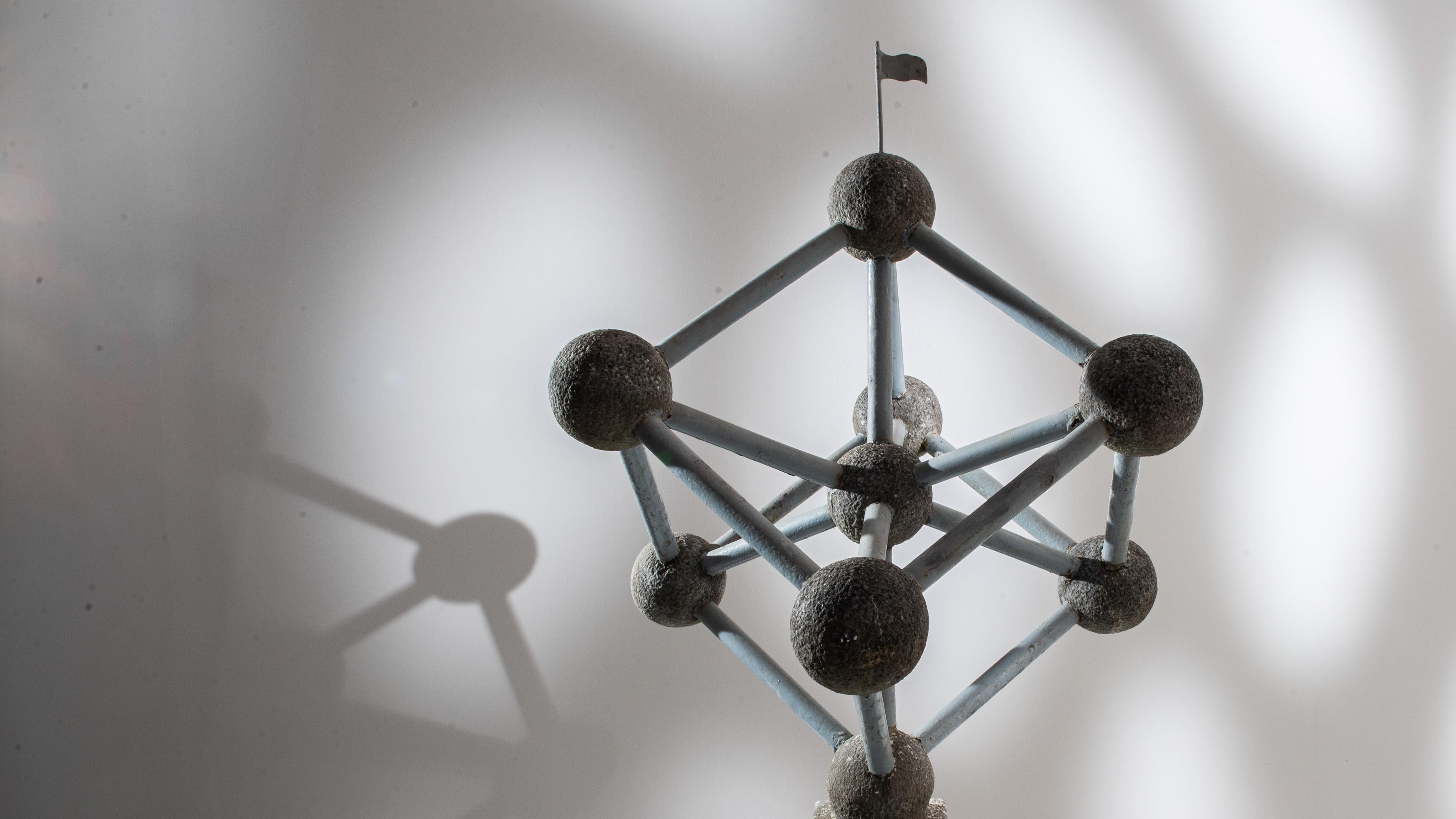 Vintage French Metal and Concrete Atom Sculpture 2