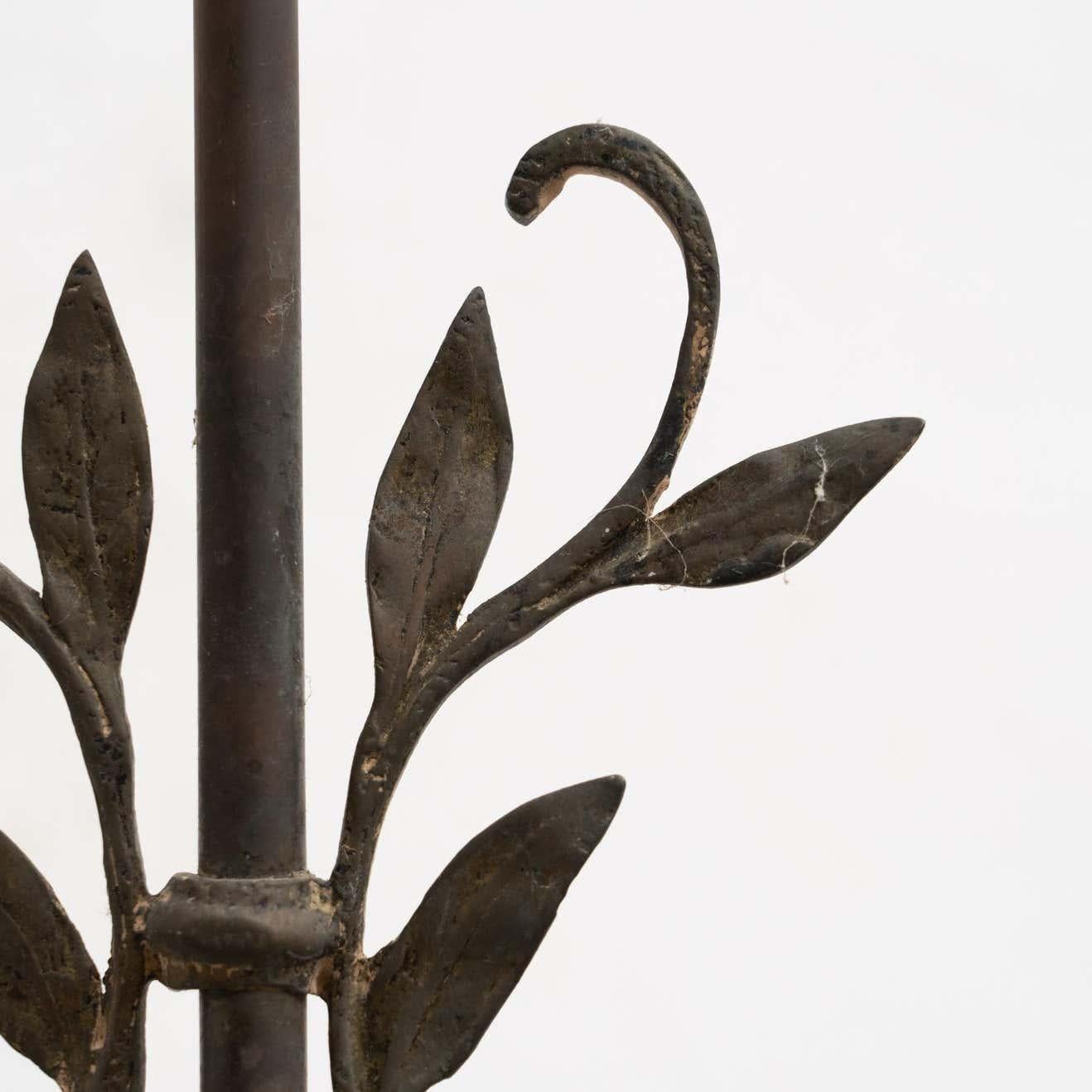 Lampada da soffitto Art Deco francese d'epoca in metallo e vetro, circa 1930 in vendita 3