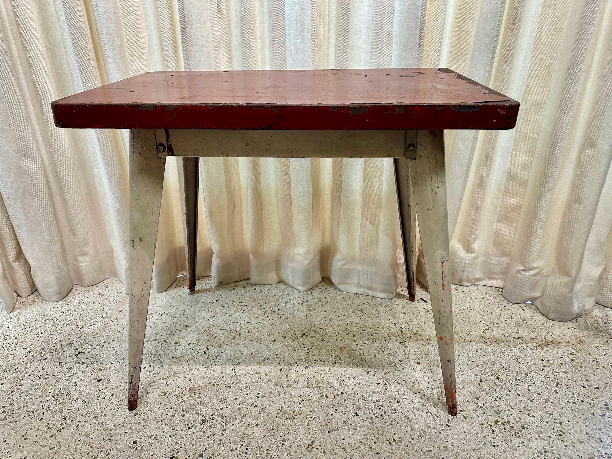 Mid-Century Modern Xavier Pauchard Vintage French Metal Bistro Table For Sale