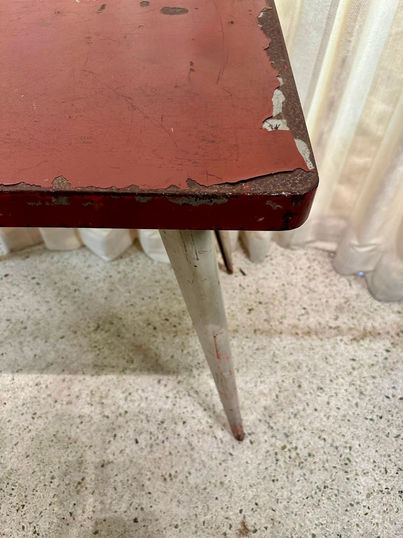 Xavier Pauchard Vintage French Metal Bistro Table In Good Condition For Sale In North Miami, FL