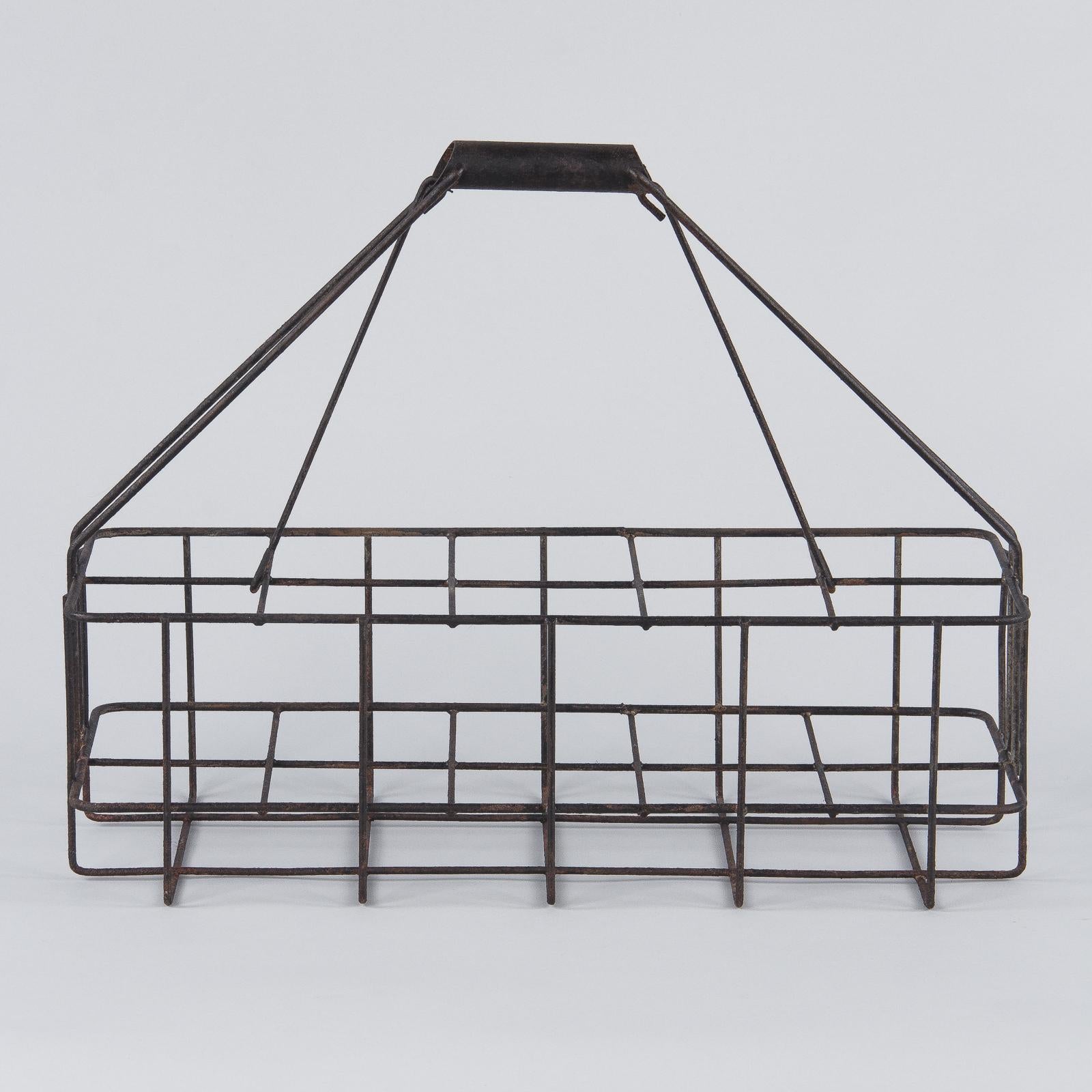 Vintage French Metal Bottle Carrier, 1940s 7