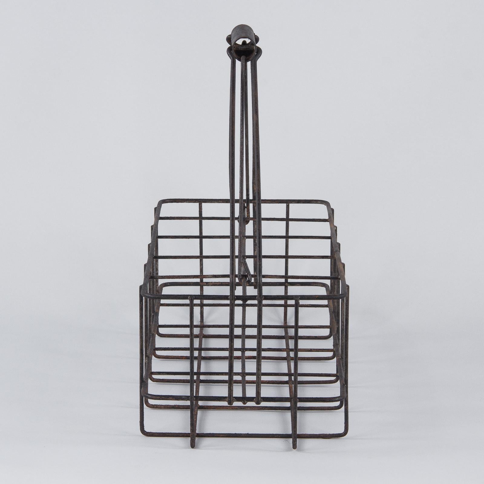 Vintage French Metal Bottle Carrier, 1940s 8