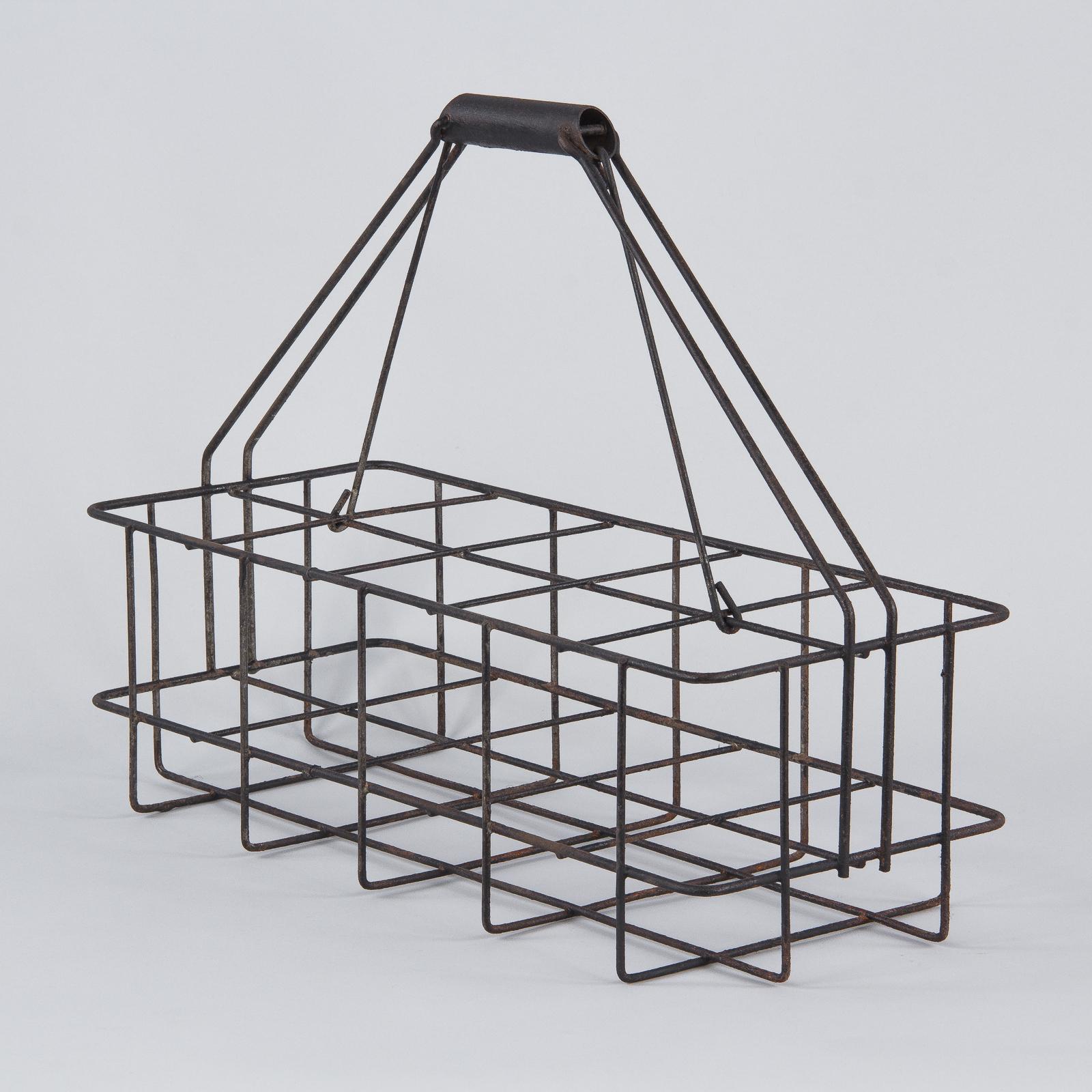 Vintage French Metal Bottle Carrier, 1940s 5