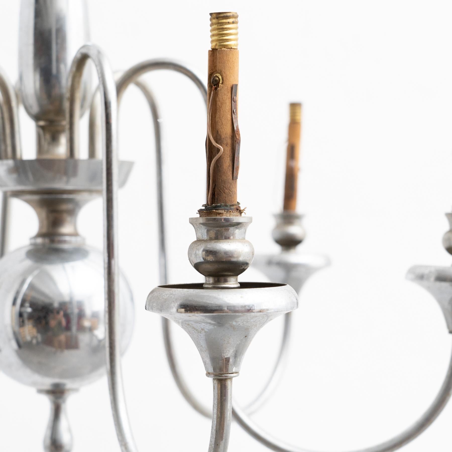 Mid-20th Century Vintage French Metal Ceiling Lamp circa 1930