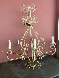 Vintage French Metal Chandelier