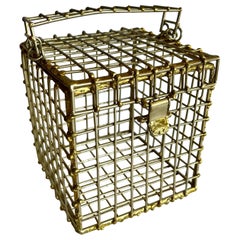 Bolso vintage francés "metal dore" Jaula cuadrada de metal dorado