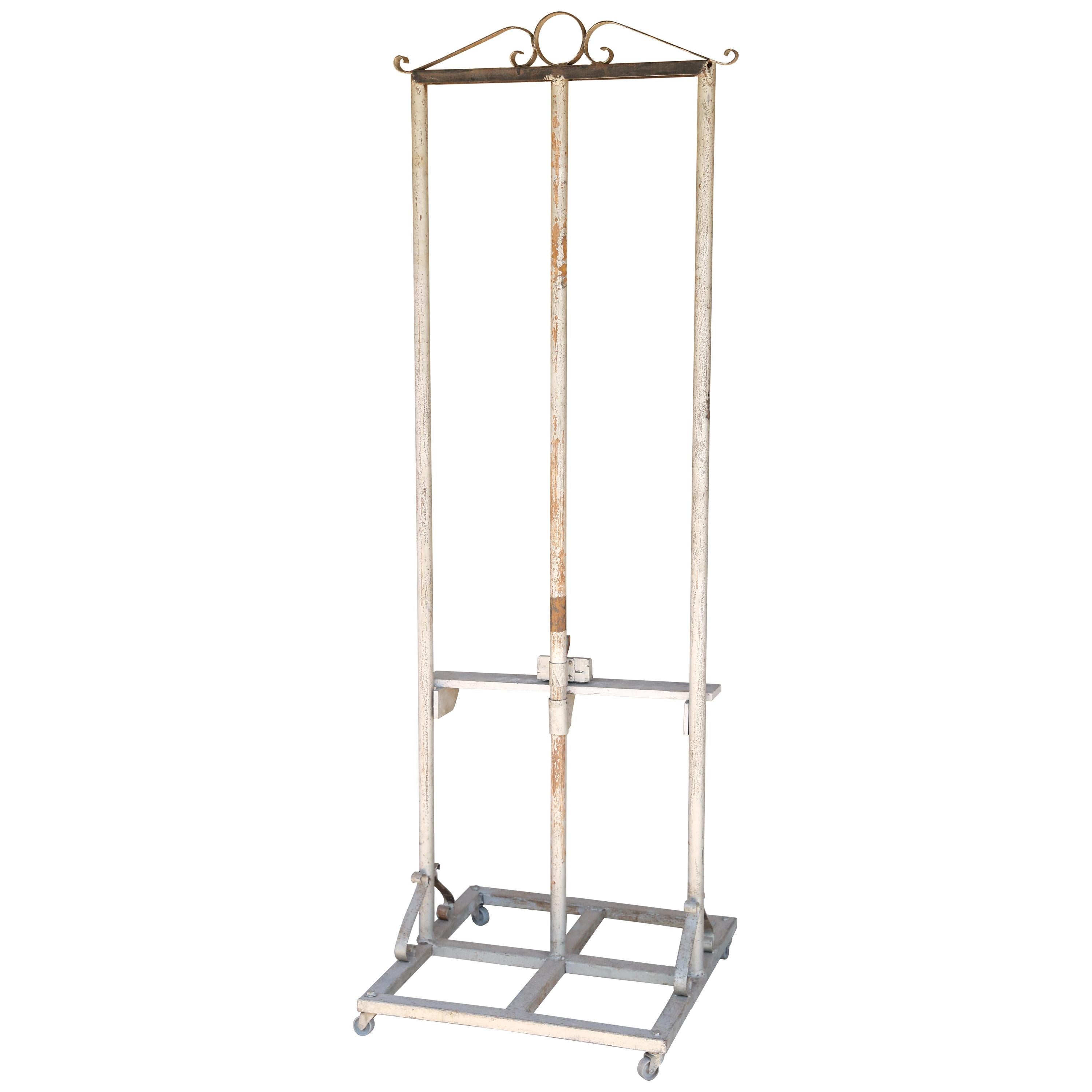 Vintage French Metal Easel on Casters For Sale