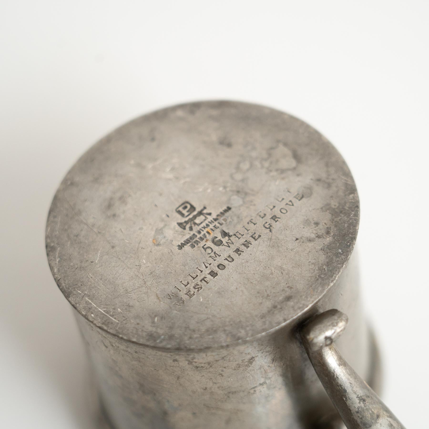 Juego francés vintage de vaso y taza de metal - Circa 1940 3