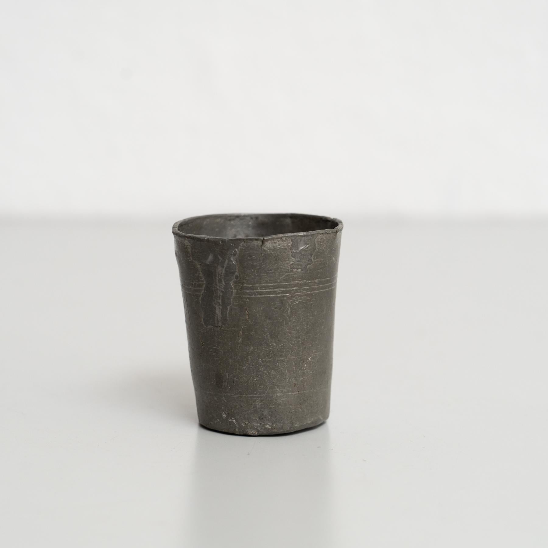 Juego francés vintage de vaso y taza de metal - Circa 1940 4