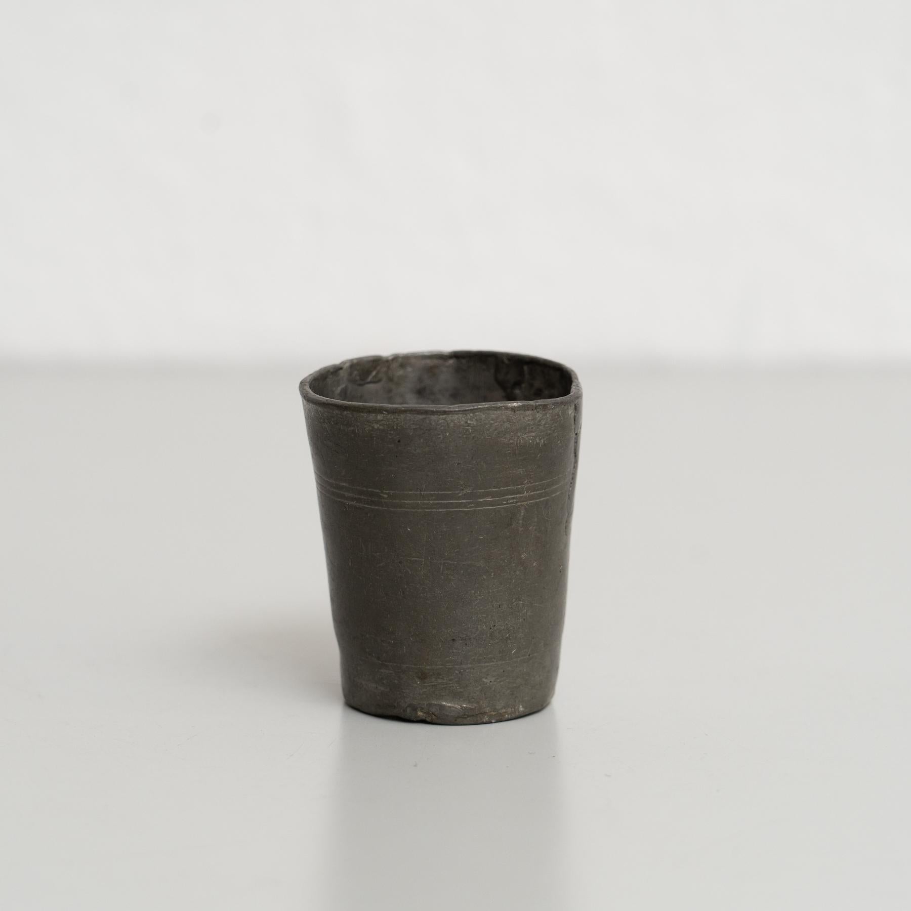 Juego francés vintage de vaso y taza de metal - Circa 1940 6