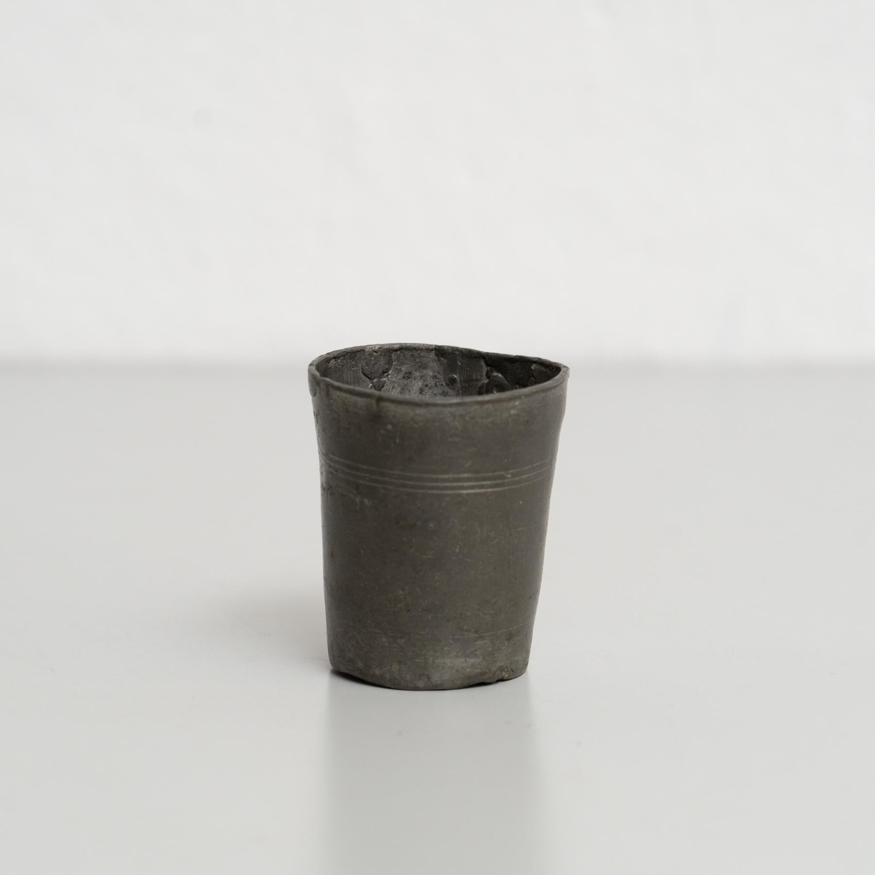 Juego francés vintage de vaso y taza de metal - Circa 1940 7