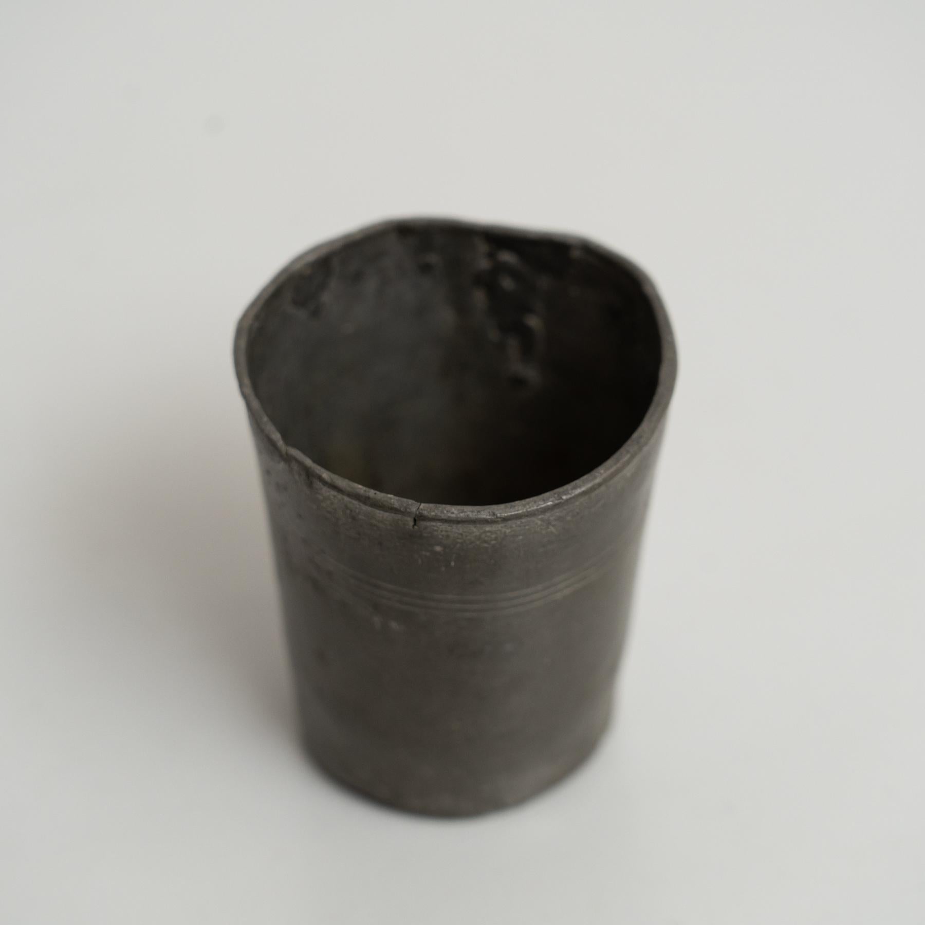 Juego francés vintage de vaso y taza de metal - Circa 1940 8