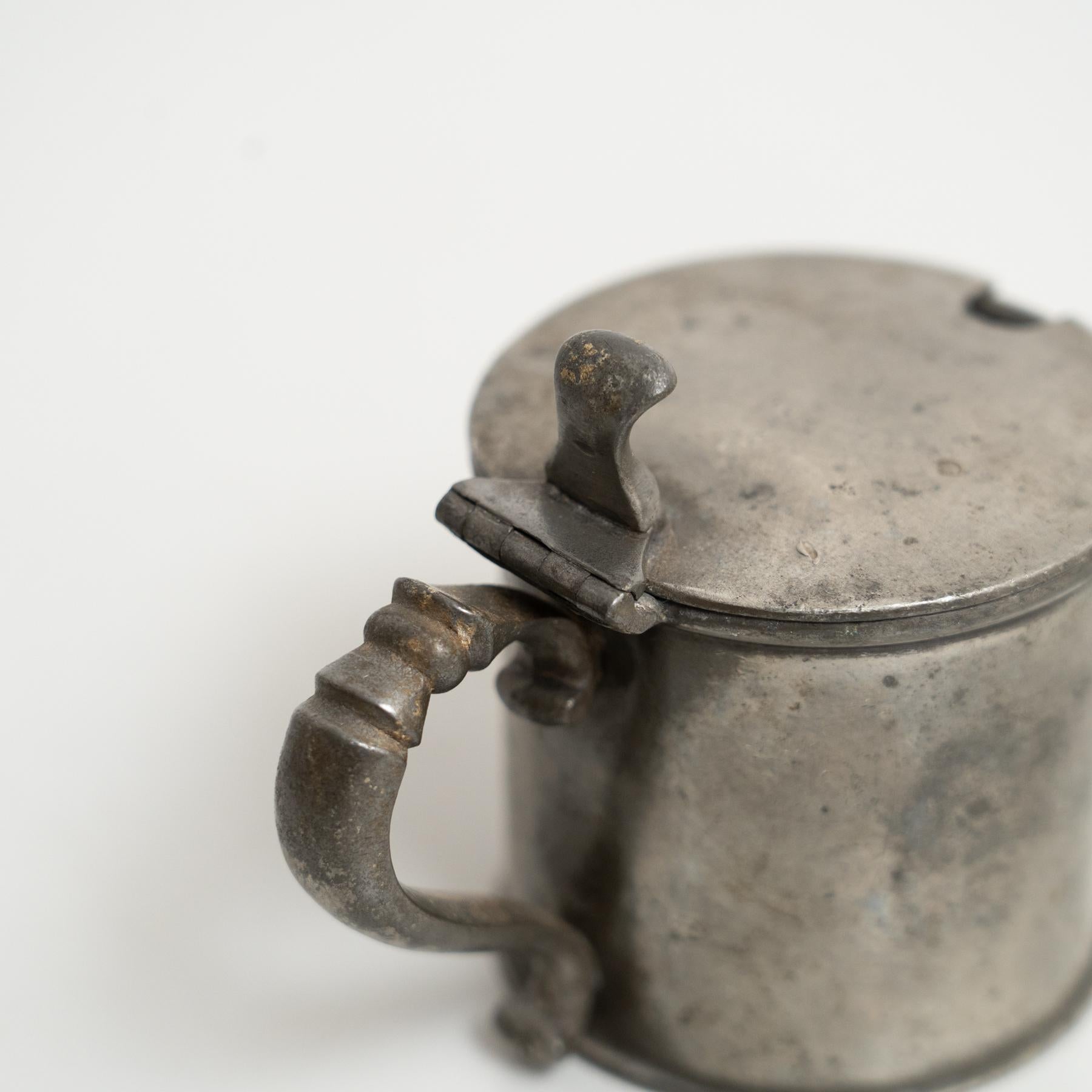 Juego francés vintage de vaso y taza de metal - Circa 1940 2