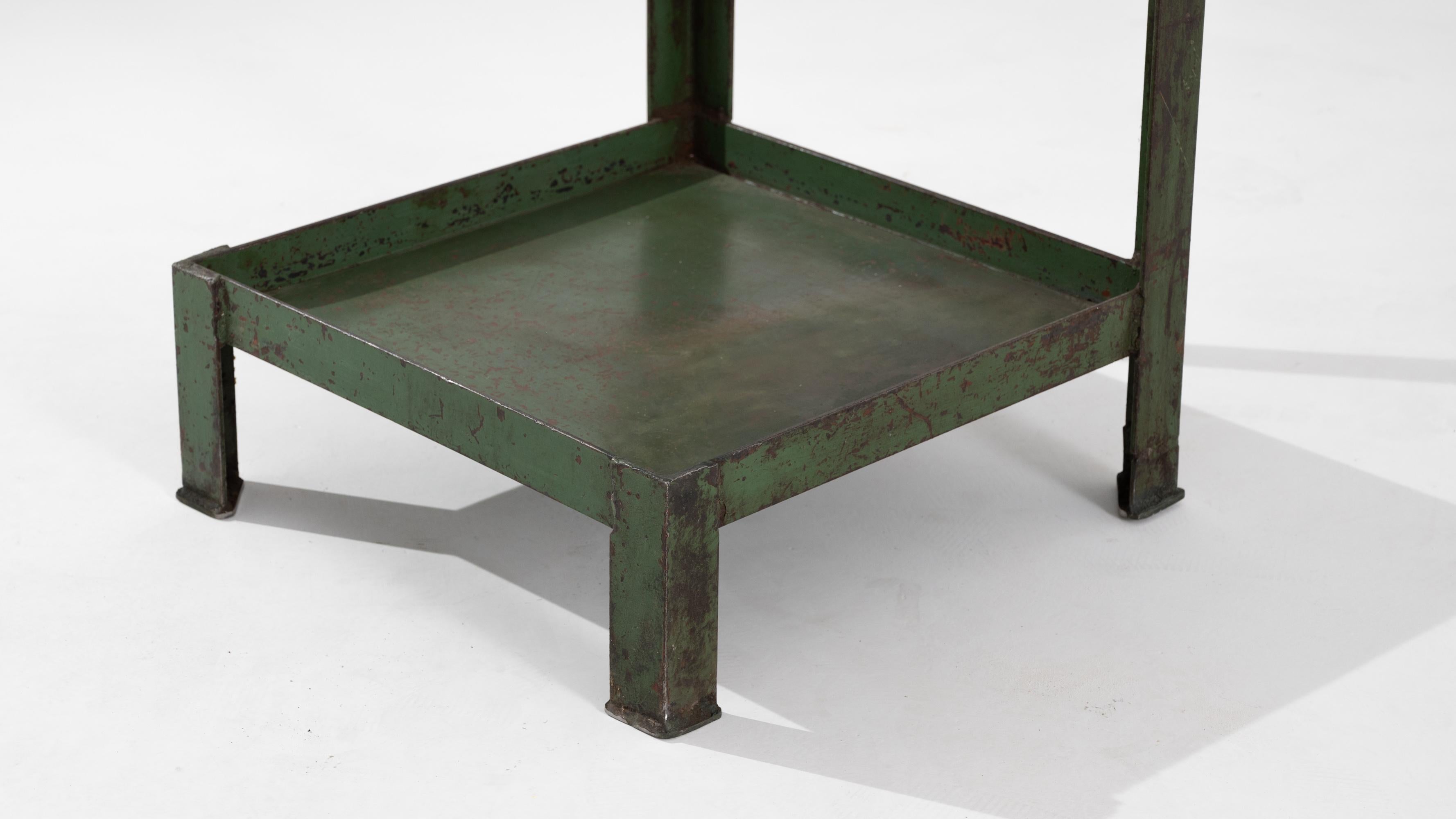 Vintage French Metal Industrial Table For Sale 2