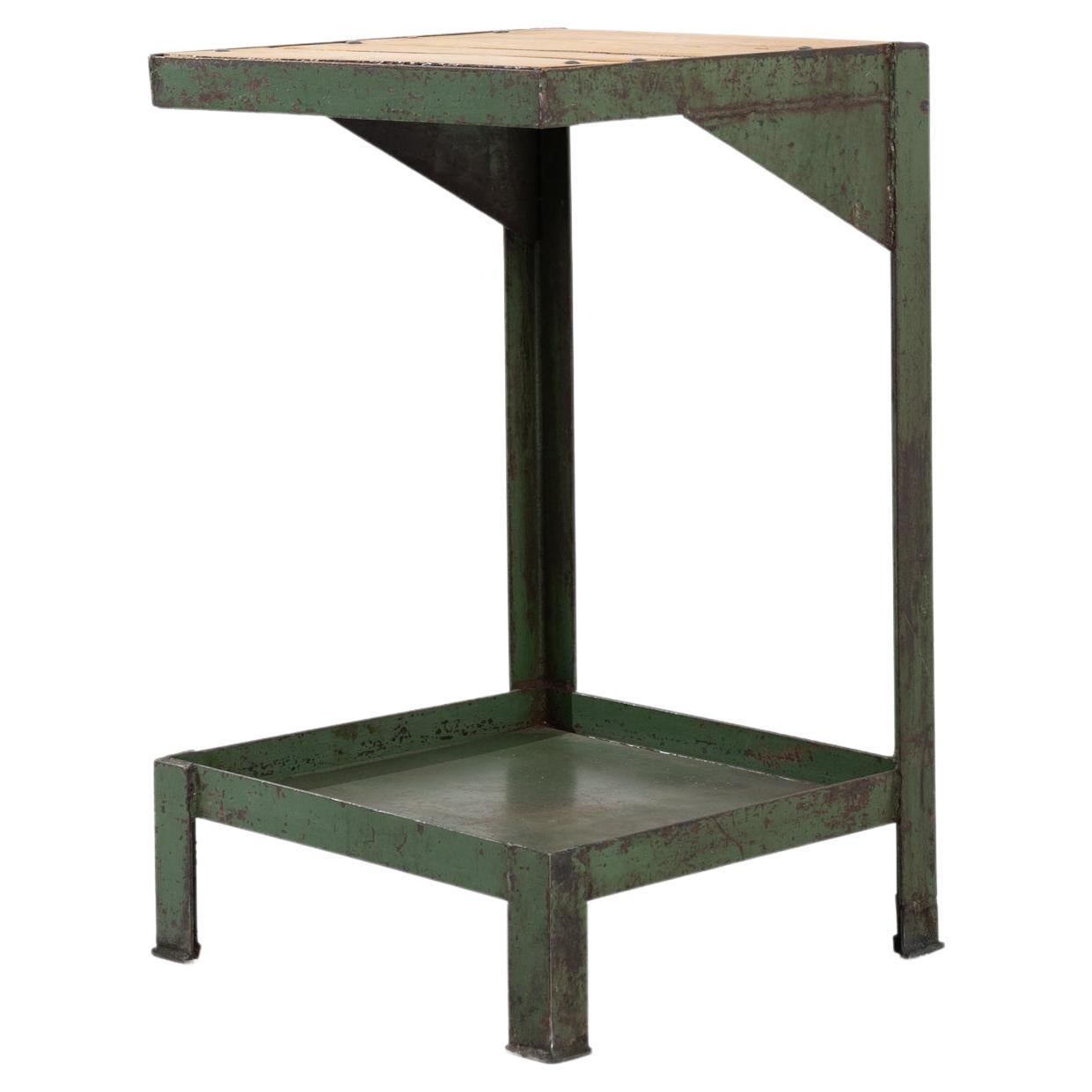 Vintage French Metal Industrial Table For Sale
