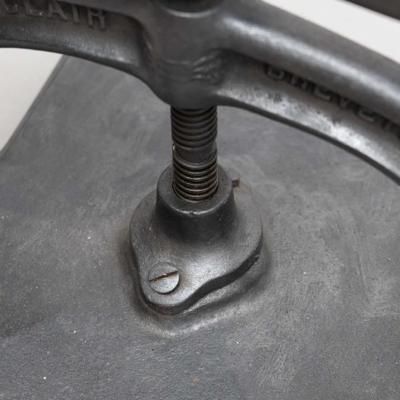 Vintage French Metal Paper Printing Press, circa 1900 For Sale at