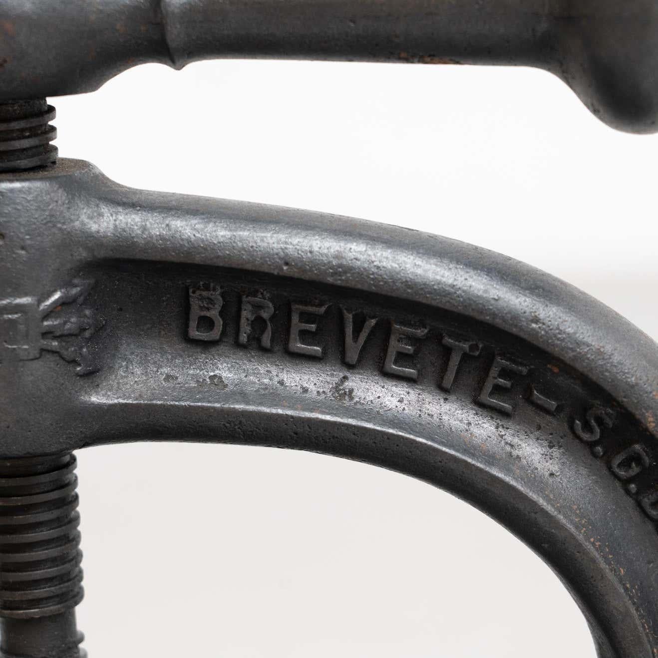 Pressa da stampa francese in metallo vintage, circa 1930 in vendita 11