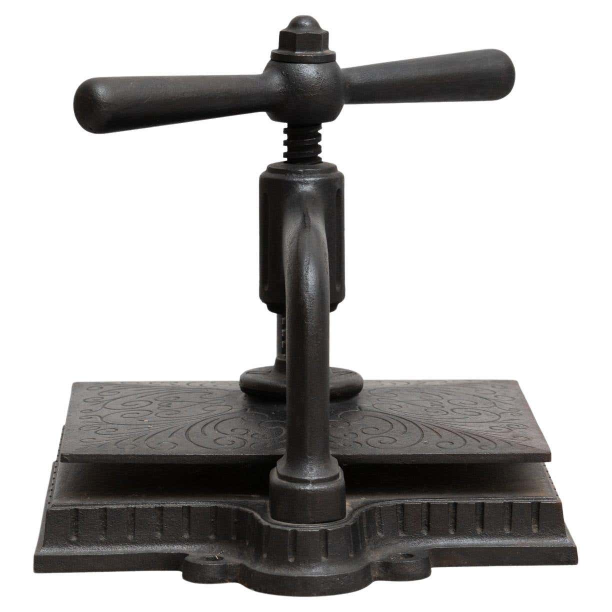 Vintage French Metal Paper Printing Press, circa 1930 For Sale at 1stDibs