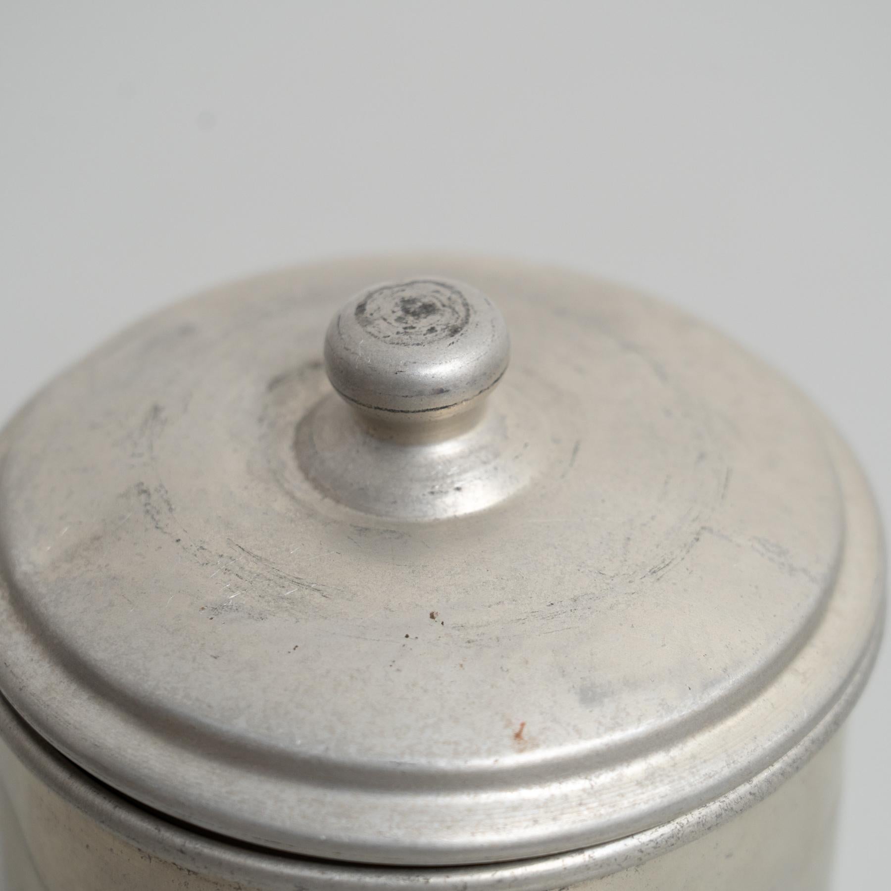 Vintage French Metal Pot Set – Early 20th Century Coffee, Pepper, Sugar Storage For Sale 2