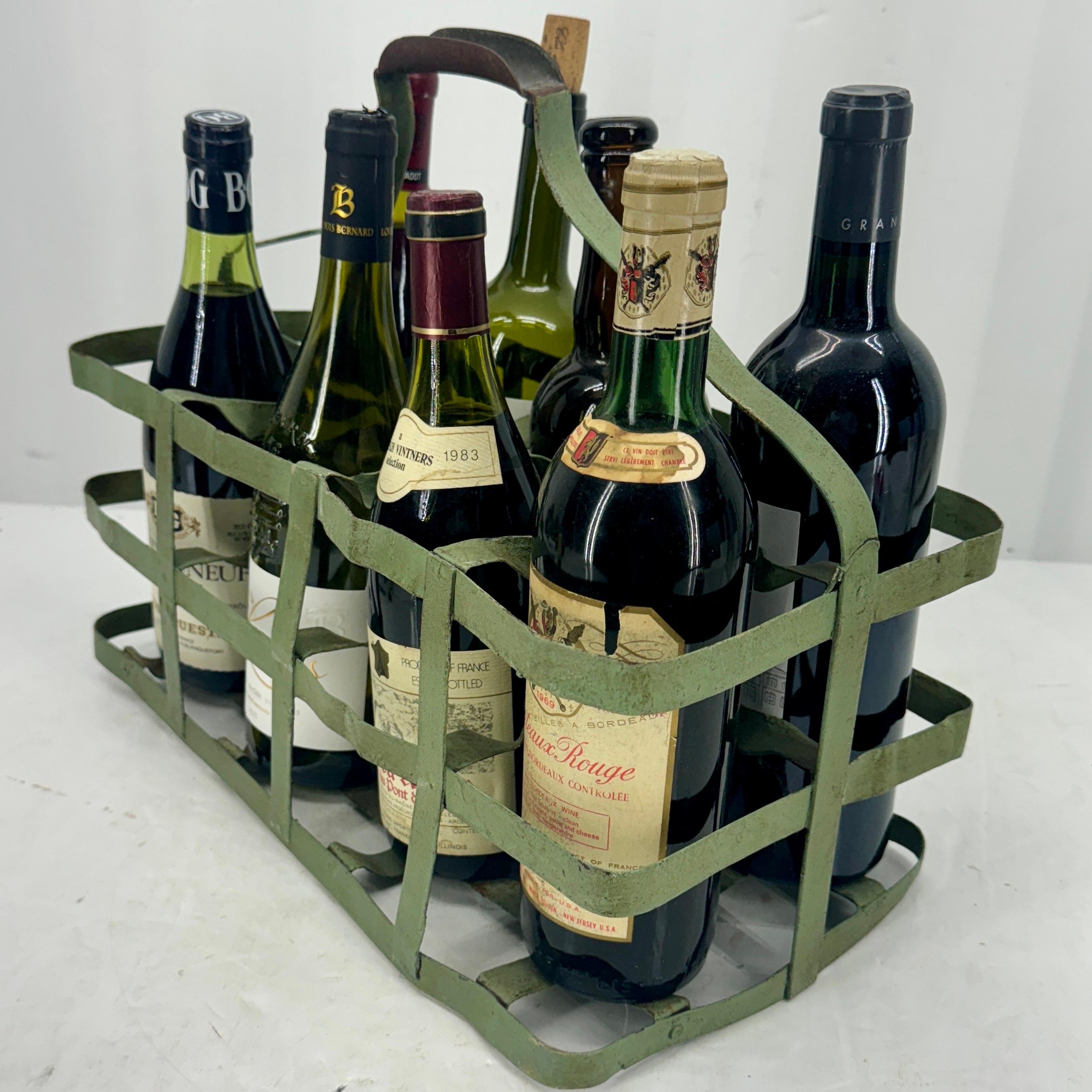 Portabotellas vintage francés de metal para vino y licor en Bueno Estado en Haddonfield, NJ