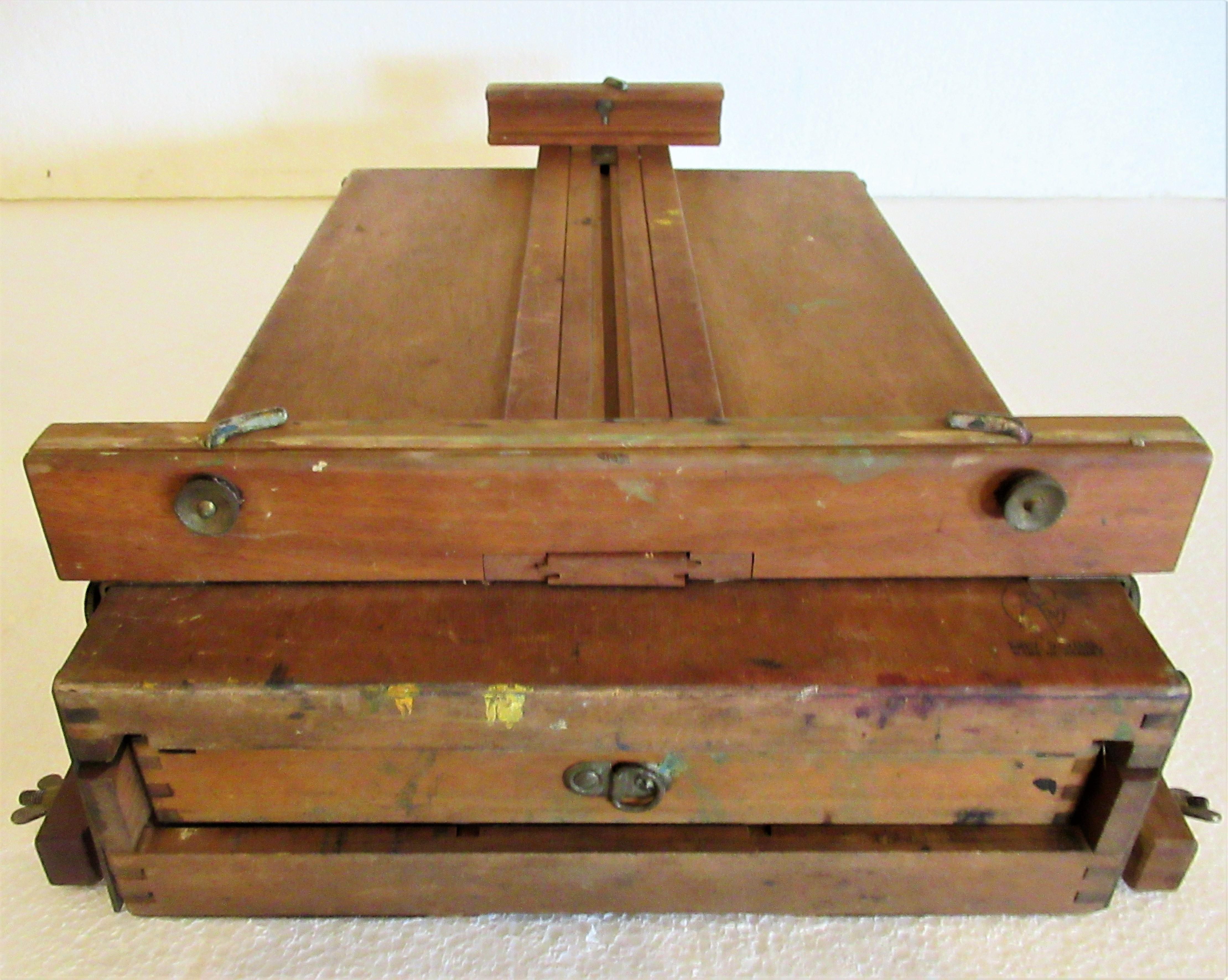 Vintage French Metamorphic Traveling Painters Box Easel 6