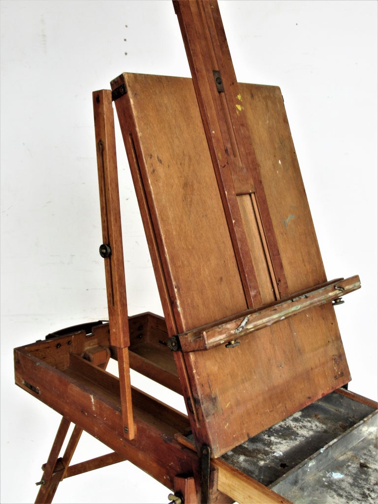Vintage French Metamorphic Traveling Painters Box Easel at 1stDibs