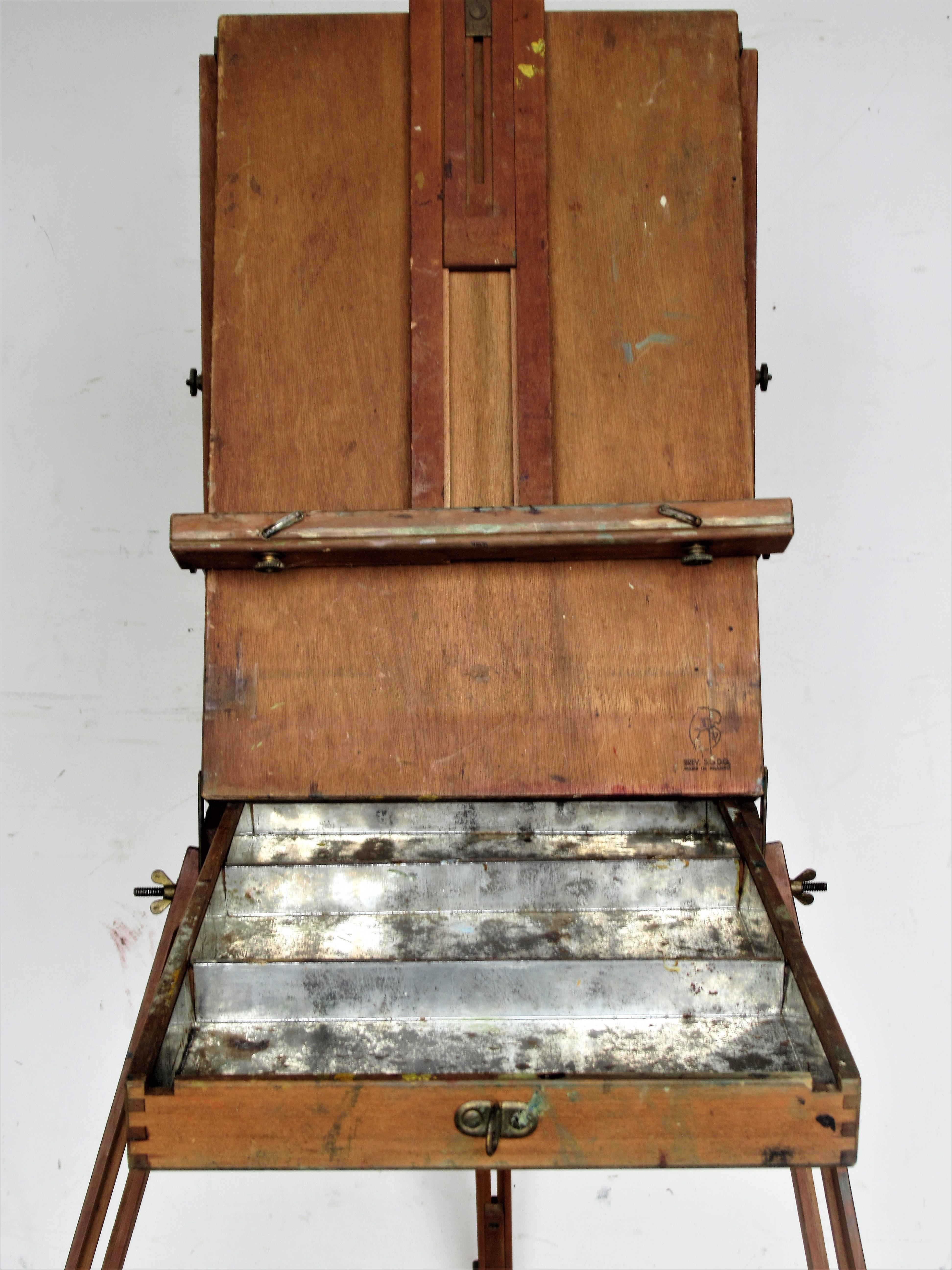 20th Century Vintage French Metamorphic Traveling Painters Box Easel