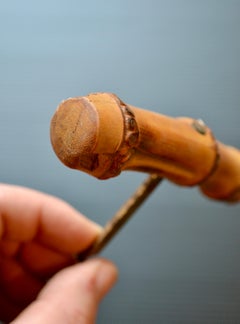 Vintage French Mid-Century Corkscrew with Bamboo Handle, 1950s