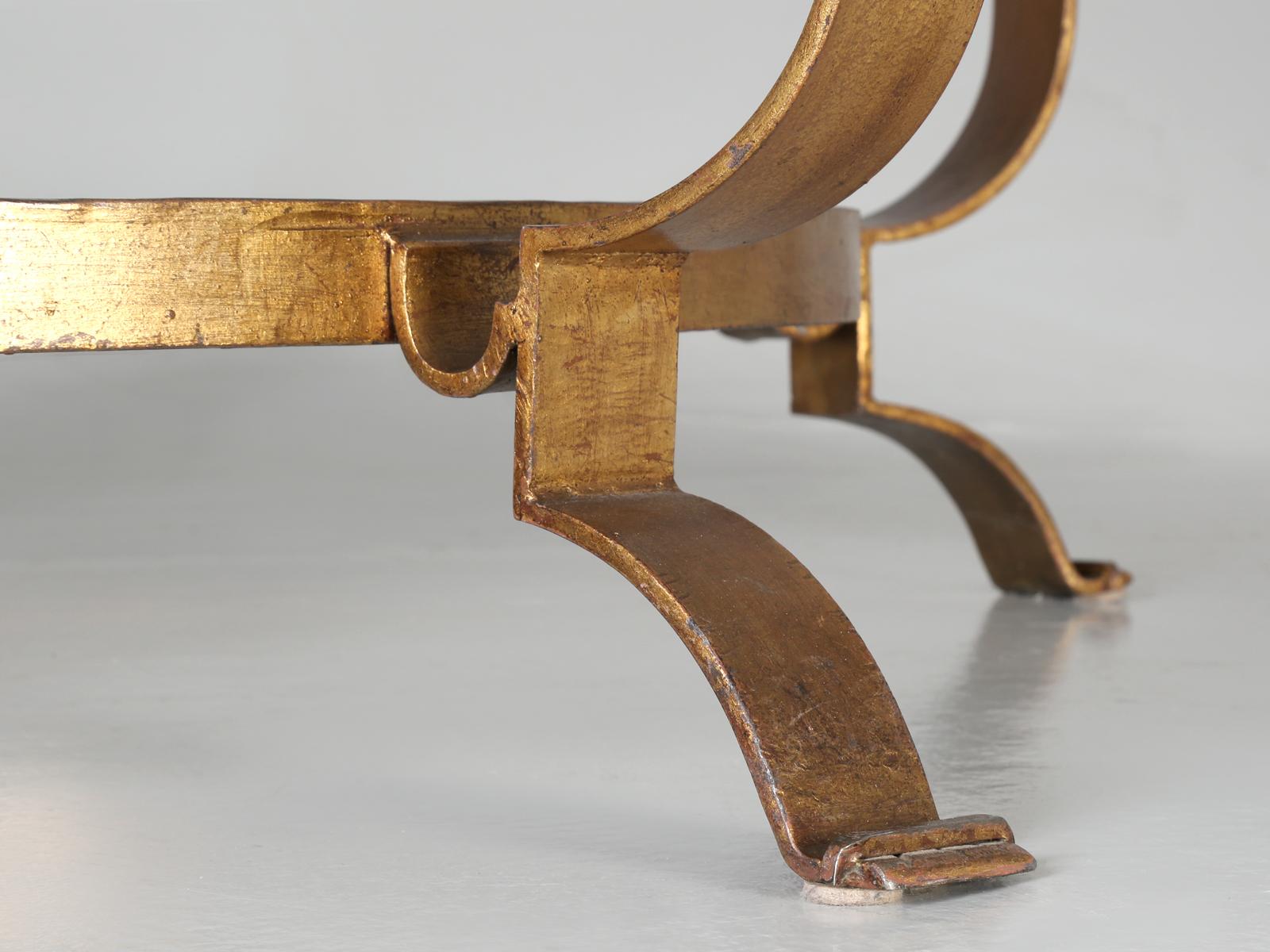 Vintage French Mid-Century Modern Marble and Gilt-Metal Dining Table Seats '10' 13