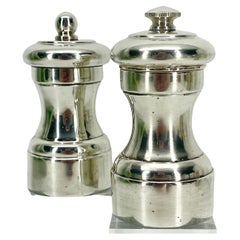 Vintage French Mid-Century Modern Sterling Silver Salt and Pepper Set