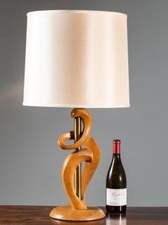 Vintage French Mid-Century Modern Timber Lamp, circa 1950