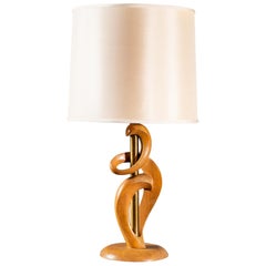 Vintage French Mid-Century Modern Timber Lamp, circa 1950 Vintage French Mid-Century Modern Timber Lamp, circa 1950