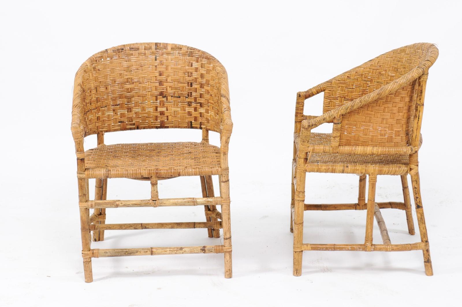 mid century bamboo chairs