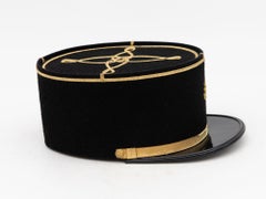 Vintage French Military Academy Officers Hat, Mid Century