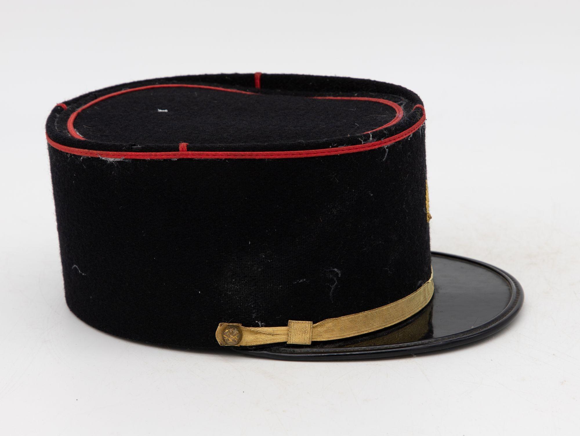 Vintage French Military Academy Officers Hat, Mid Century In Good Condition For Sale In South Salem, NY