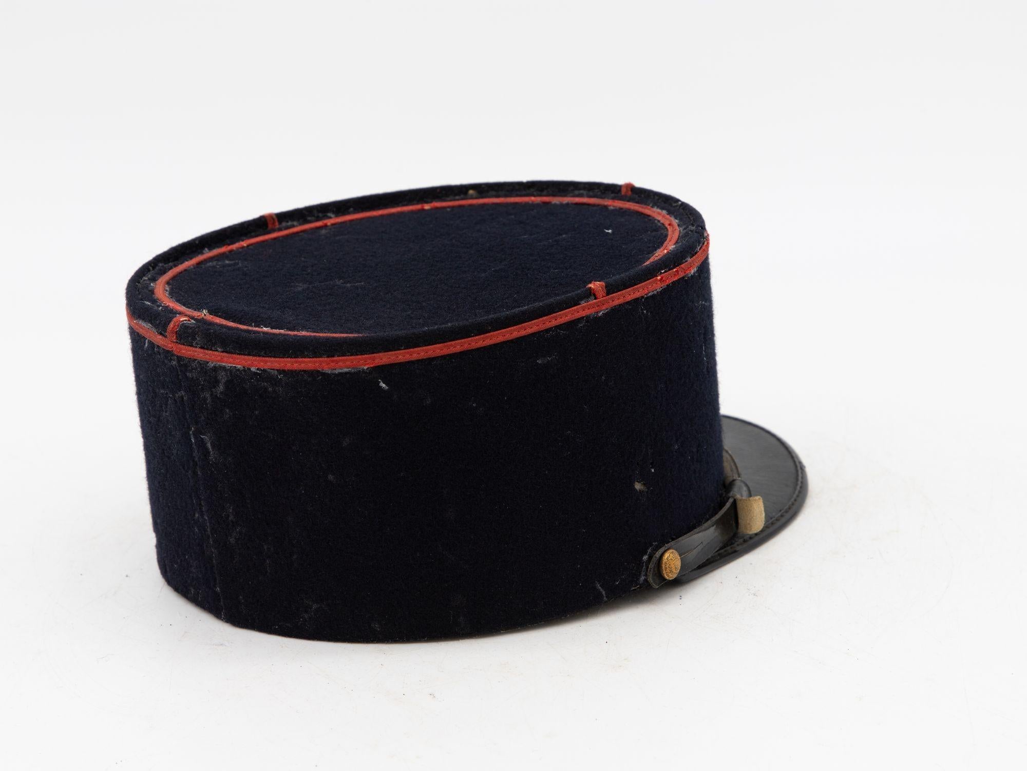 Late 20th Century Vintage French Military Academy Officers Hat, Mid Century For Sale