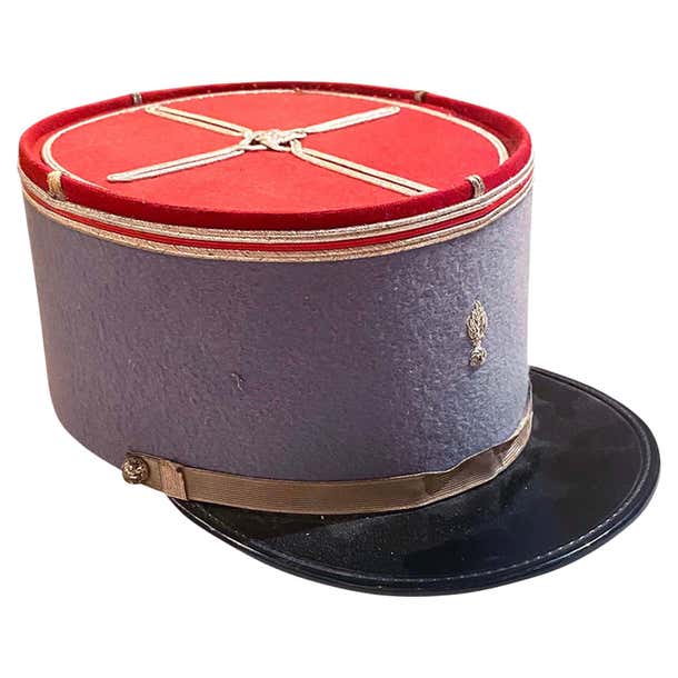 Vintage French Military Academy Officers Kepi Hat For Sale at 1stDibs