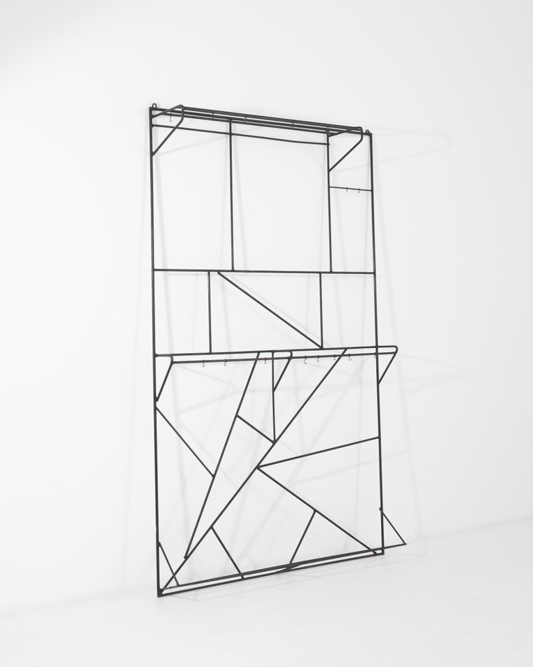 Vintage French Minimalist Metal Rack For Sale at 1stDibs