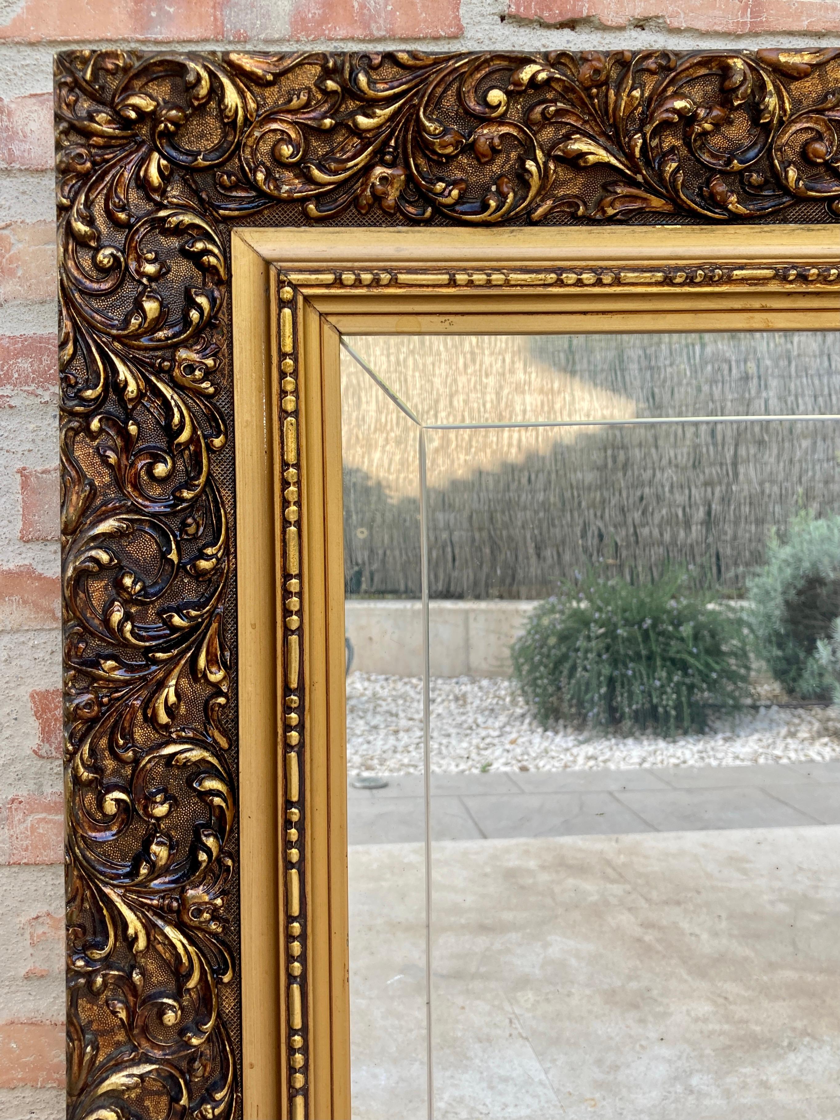 Vintage French Mirror with Gold Frame For Sale 6