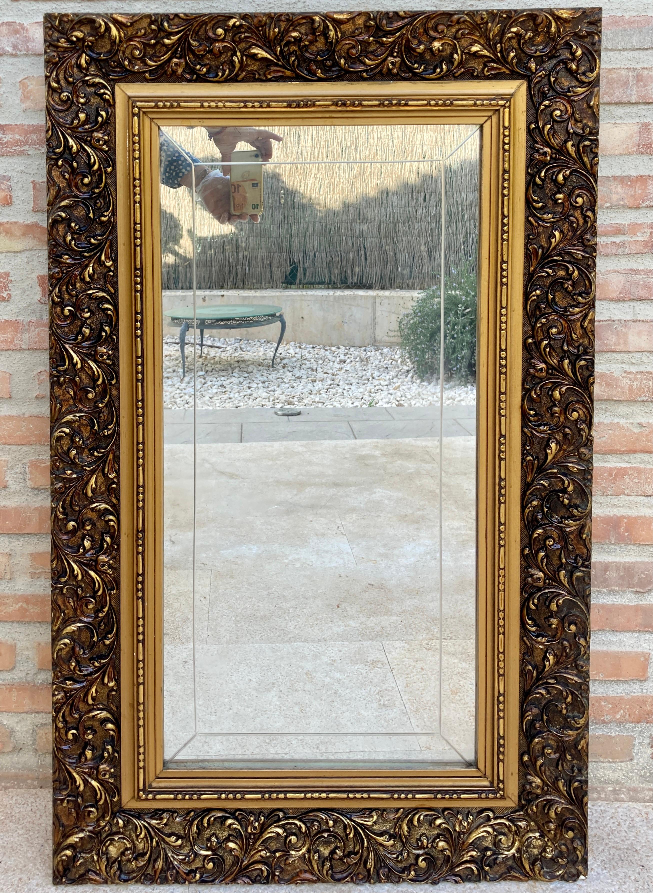 Französischer Vintage-Spiegel mit Goldrahmen im Angebot 8