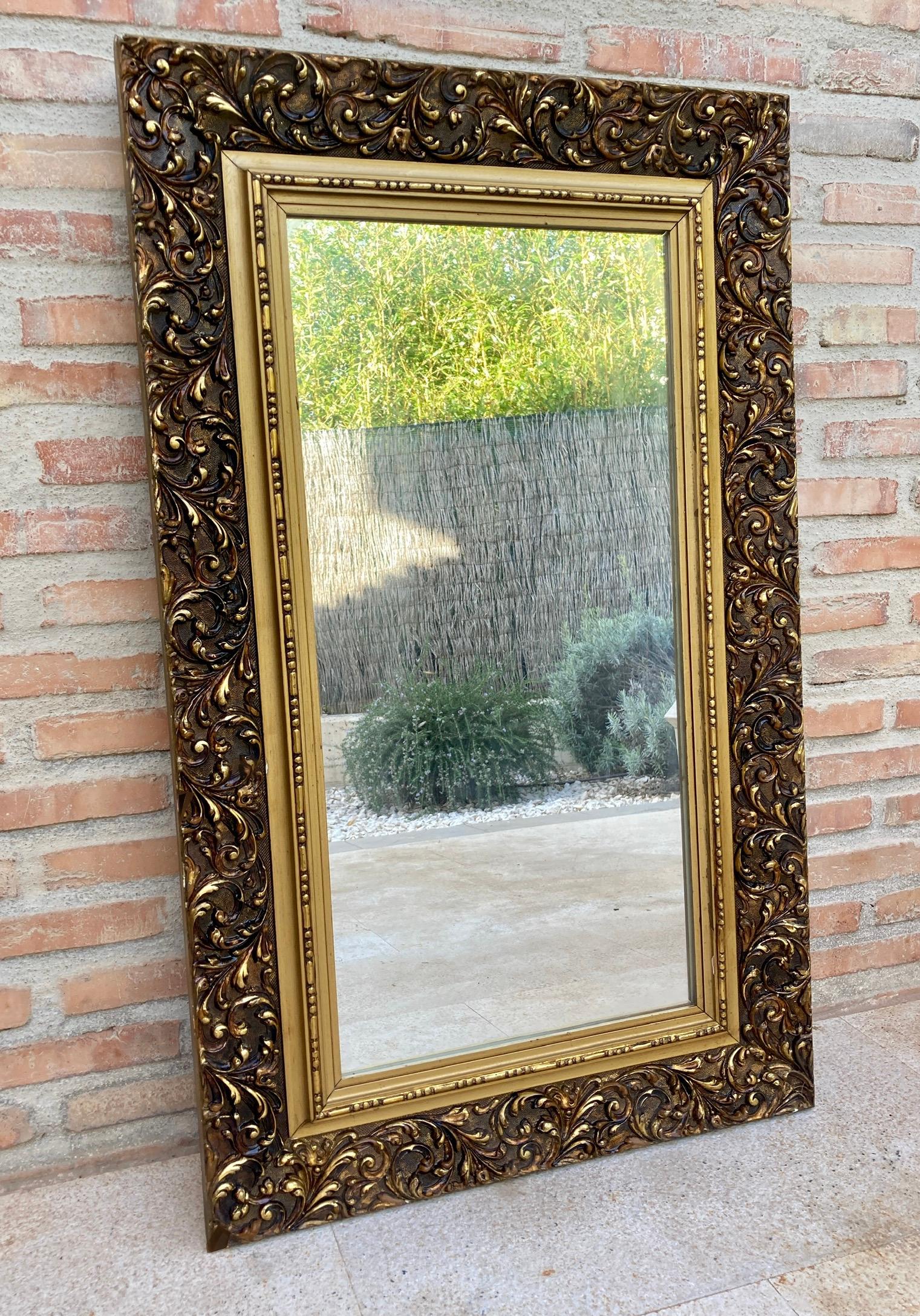 20th Century Vintage French Mirror with Gold Frame For Sale