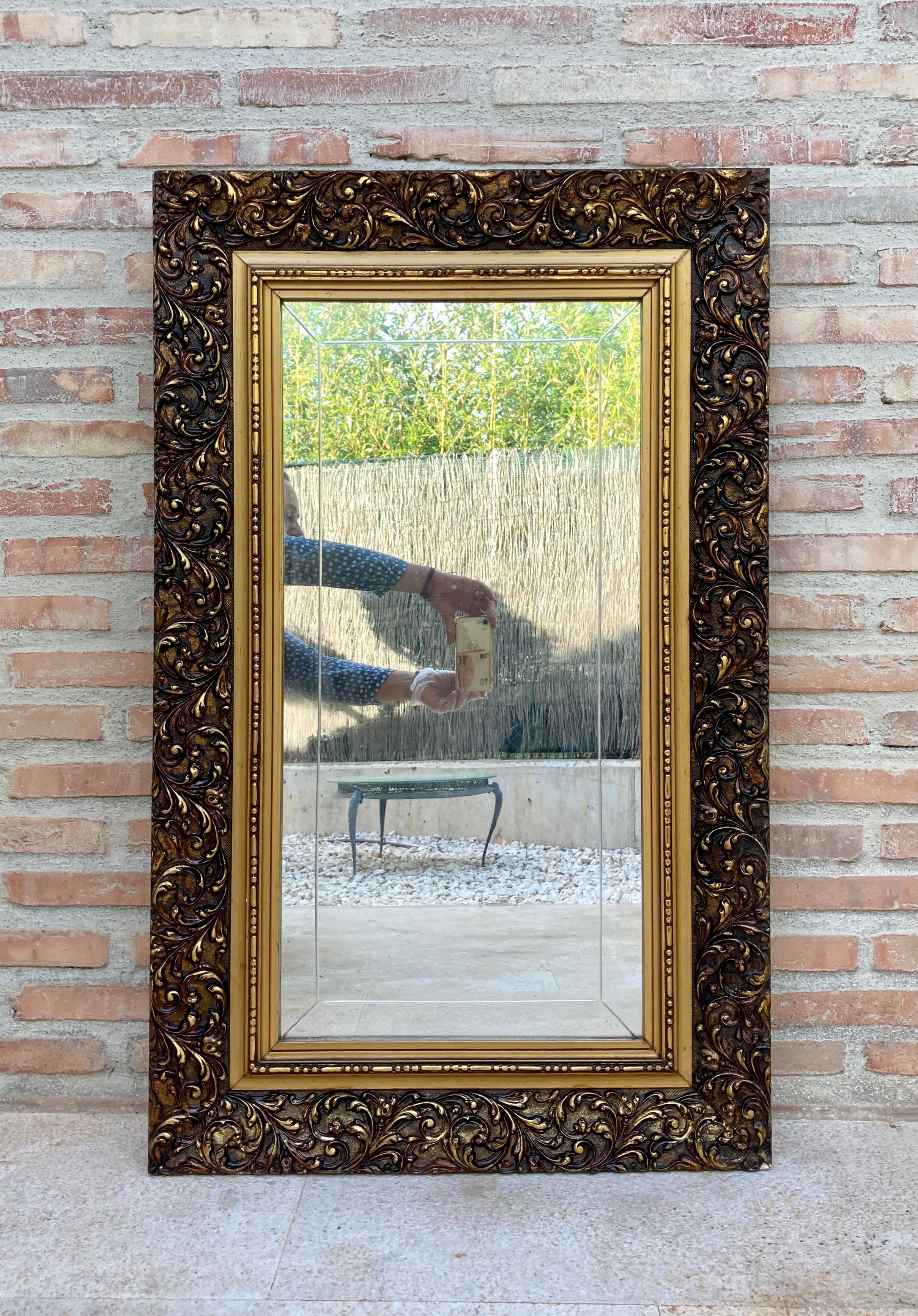 Giltwood Vintage French Mirror with Gold Frame For Sale