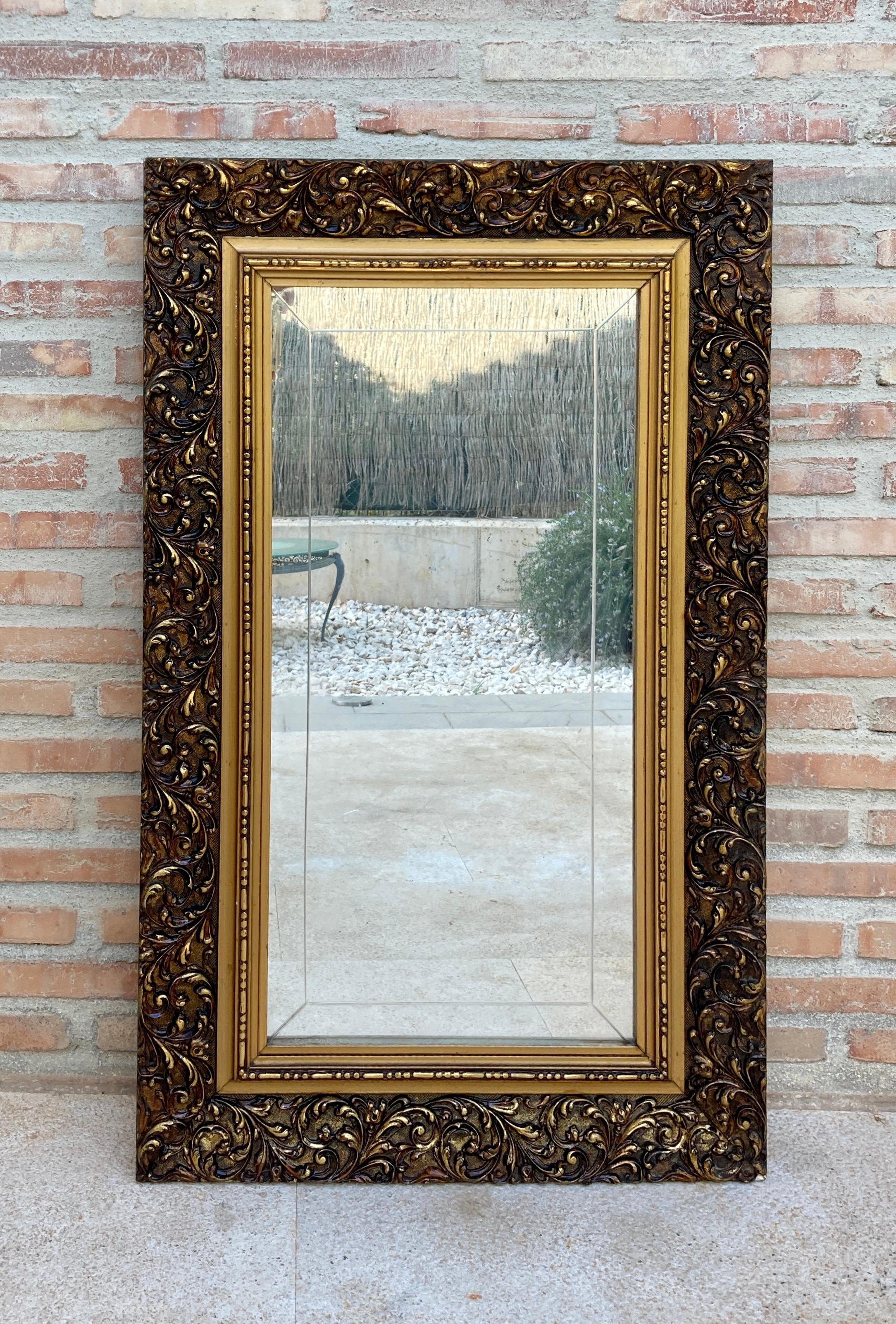 Vintage French Mirror with Gold Frame For Sale 1