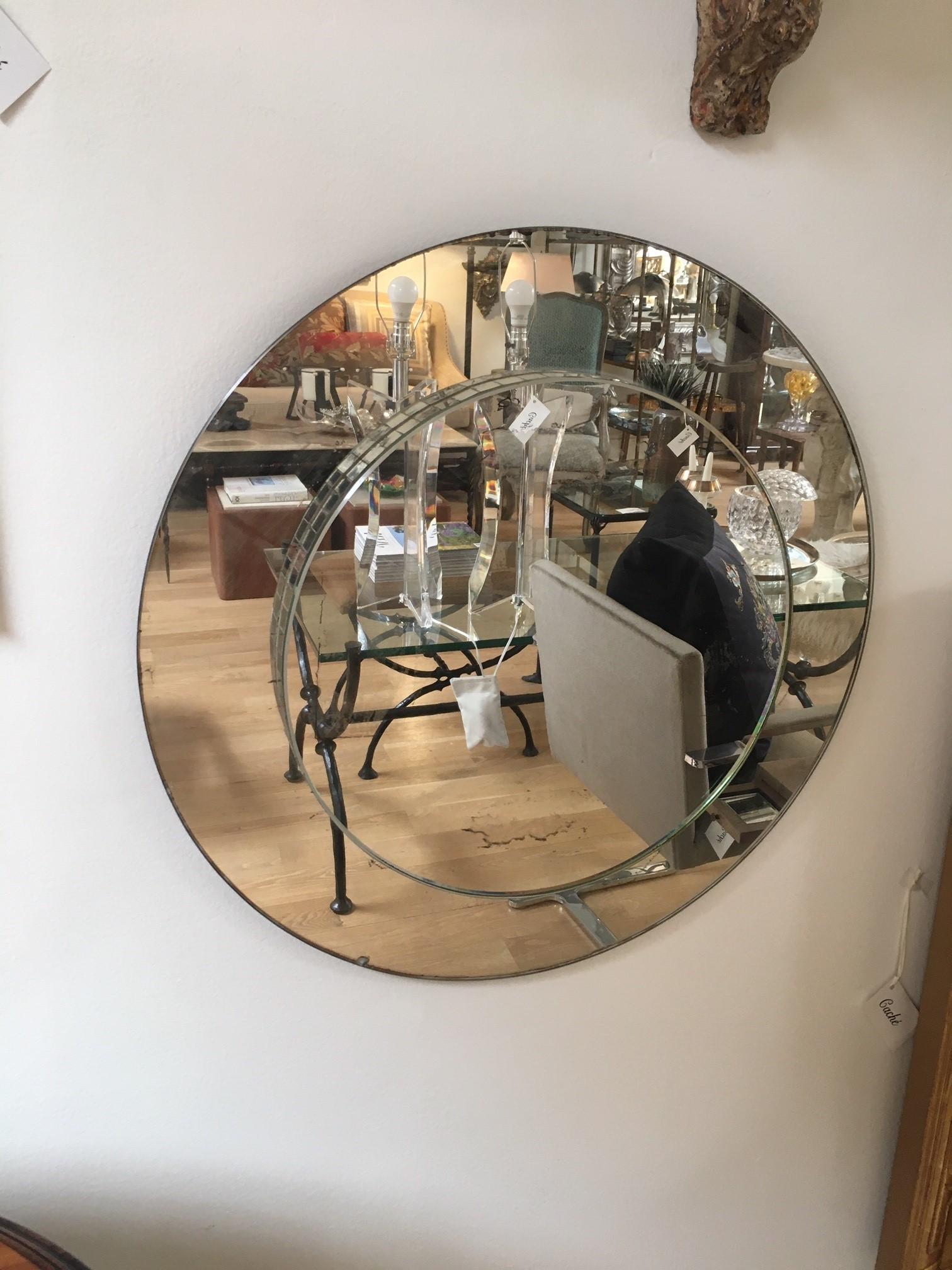 Fait main Miroir mural français vintage avec mosaïque de miroir en vente