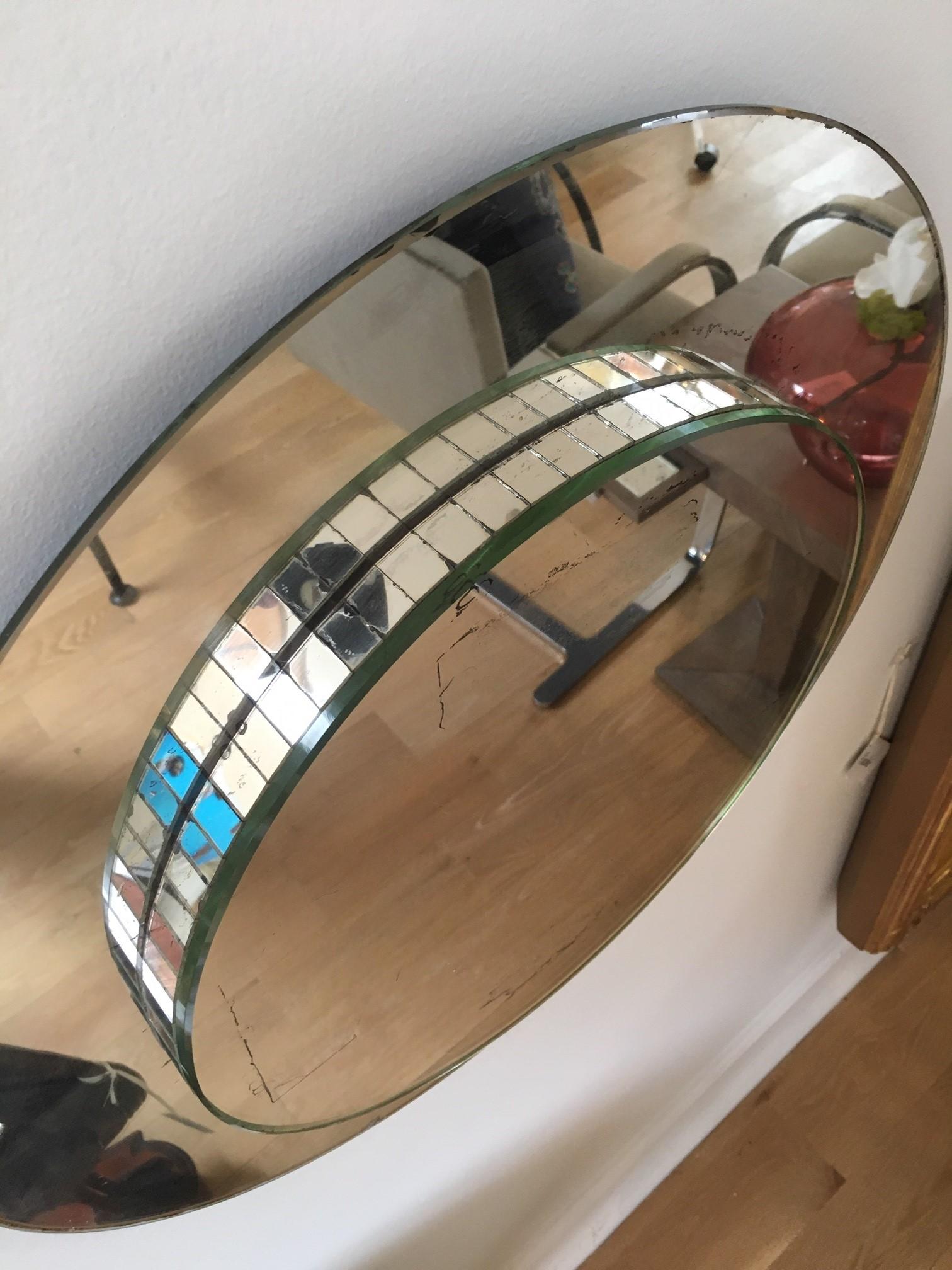 Miroir mural français vintage avec mosaïque de miroir Bon état - En vente à Los Angeles, CA