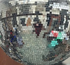 Vintage French Mirrored Disco Ball 20" in Diameter