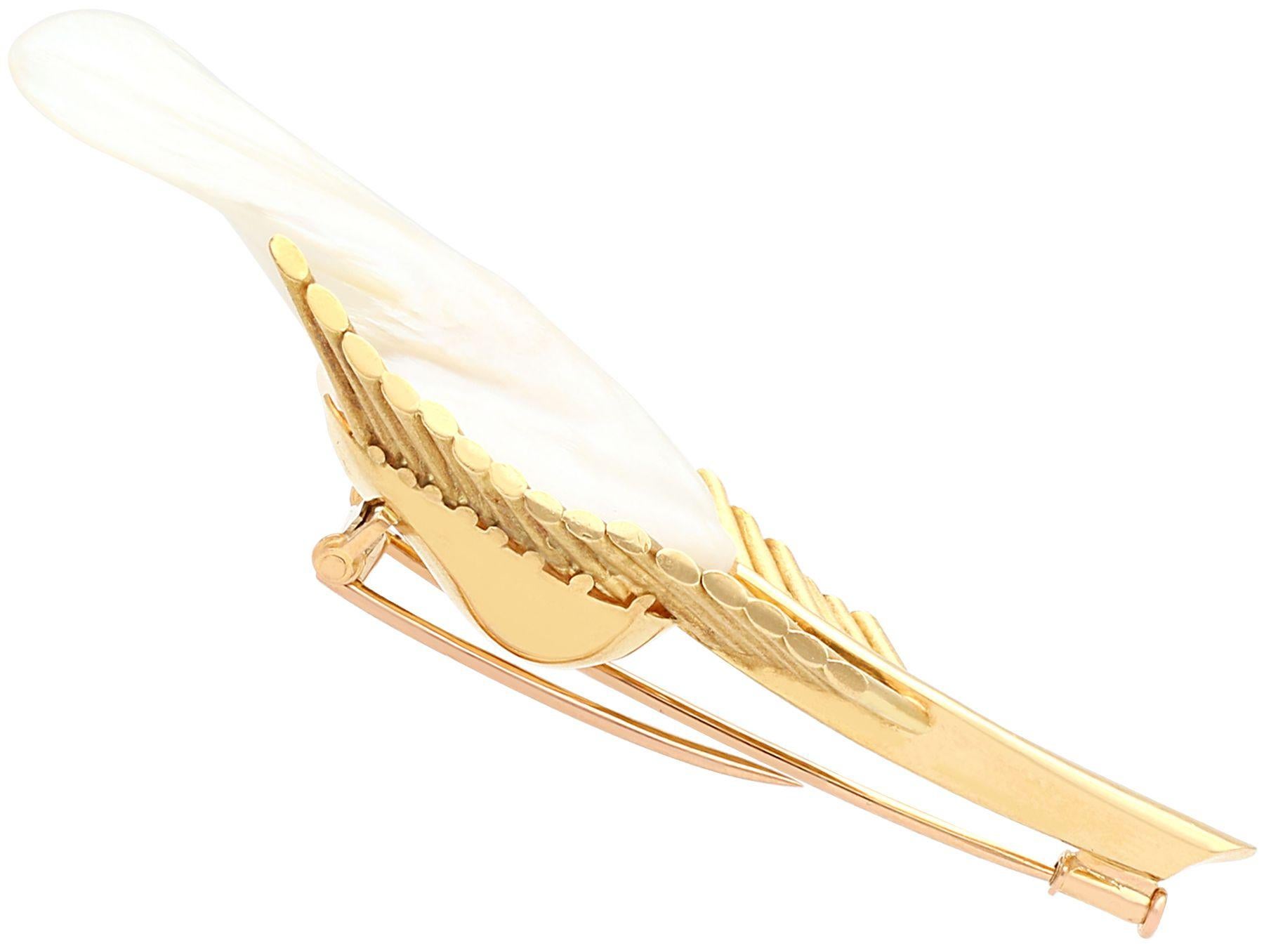 vintage feather brooch